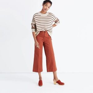 Madewell -Brownstone Colorful Stripe Side Button Long Sleeve Sweater Size XS